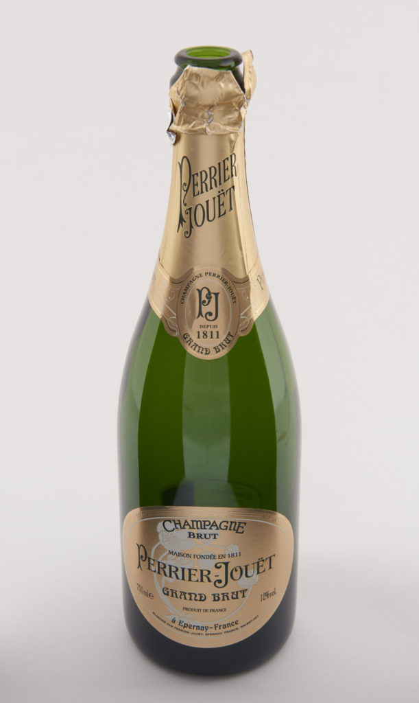Colour photograph of a champagne bottle