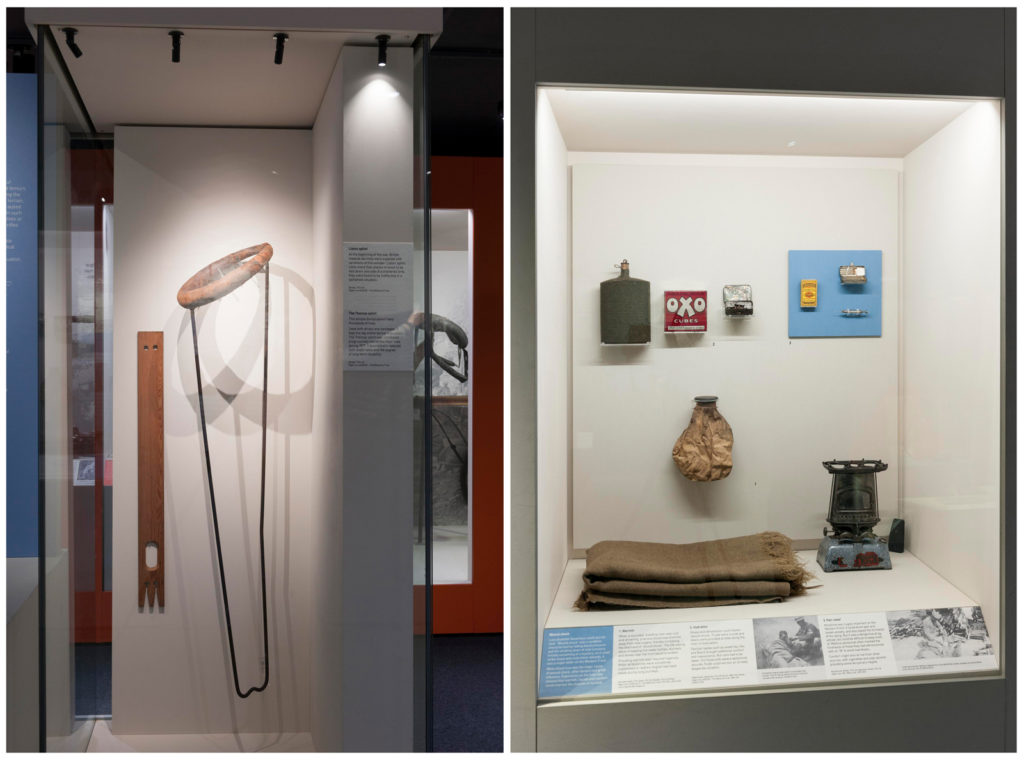 Colour photograph of Wounded exhibition object display cases