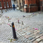 Colour photograph of an AIDS memorial installation in Hamburg