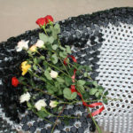 Colour photograph of the AIDS memorial bench of Moldova