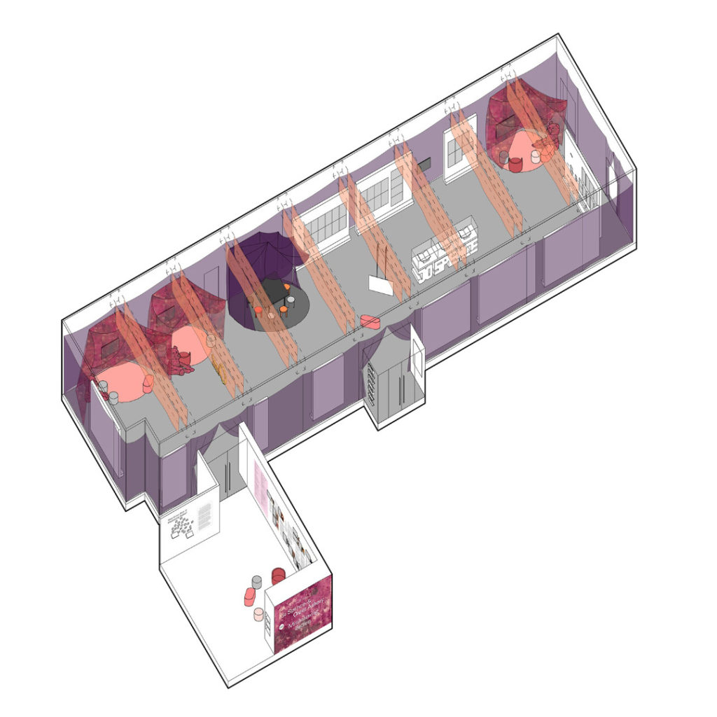 3D computer model of the Oreet Ashery exhibition