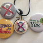 A selection of protest pin badges to support repealing irish abortion law