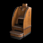 Colour photograph of a foot measuring x ray apparatus