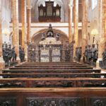 Colour photograph of an ornate tomb within a church