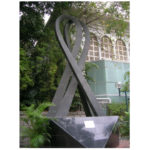 Colour photograph of a sculpture of a ribbon in Hong Kong