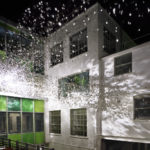 Colour photograph of Studio Rosos Light installation at Clarks International headquarters