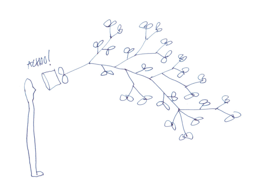 Concept sketch for the Bloom installation