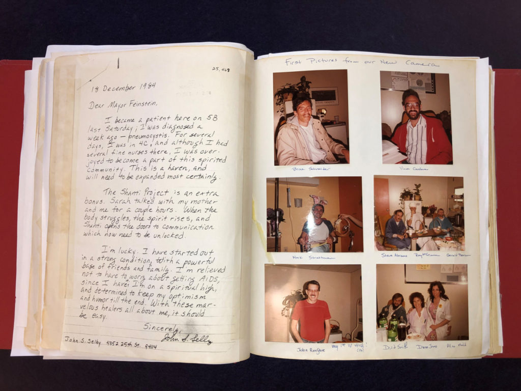 AIDS ward scrapbook including photographs of people on the ward