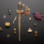 Colour photograph of a number of medicinal charms and amulets