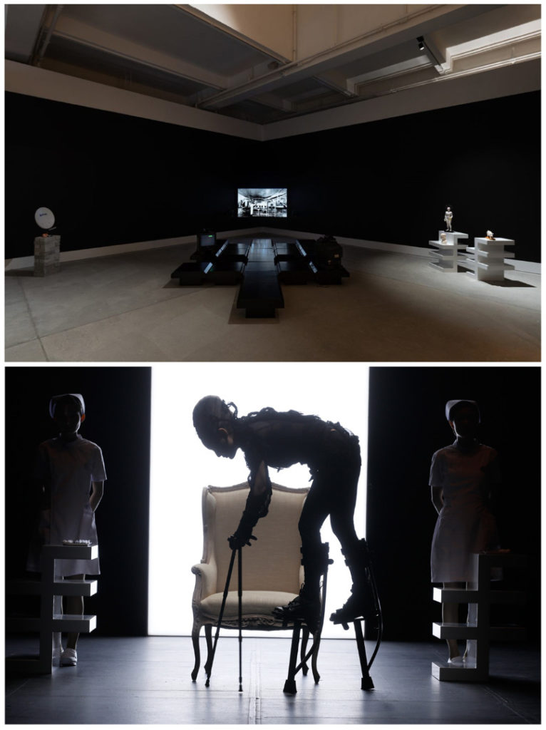 Photographs of Angela Sus Far Away Too Close exhibition and performance