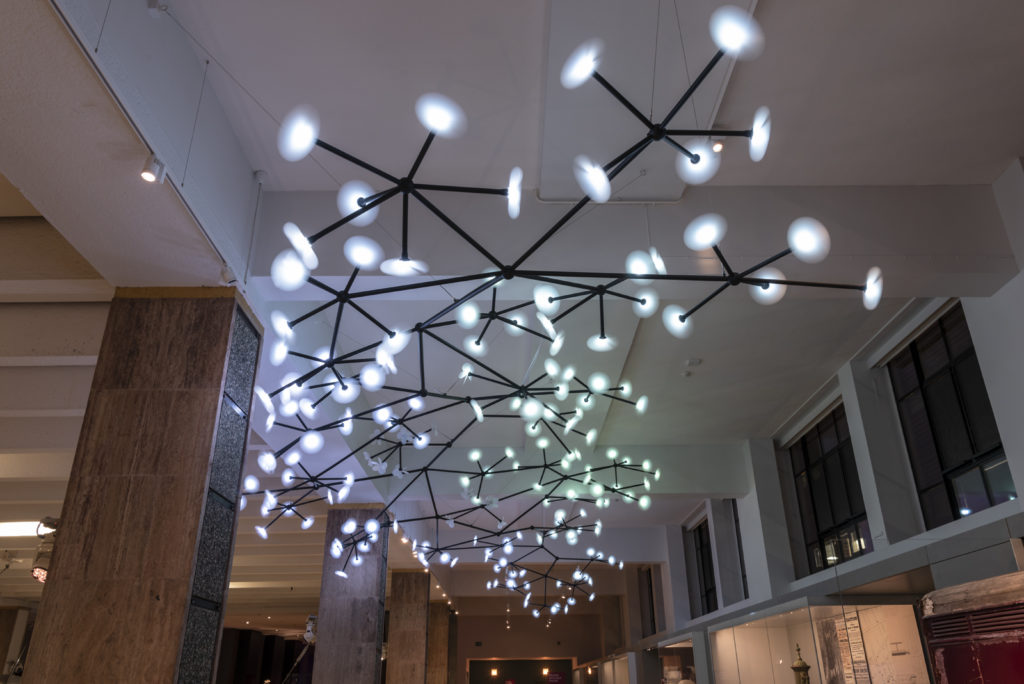 Colour photograph of the Bloom light installation