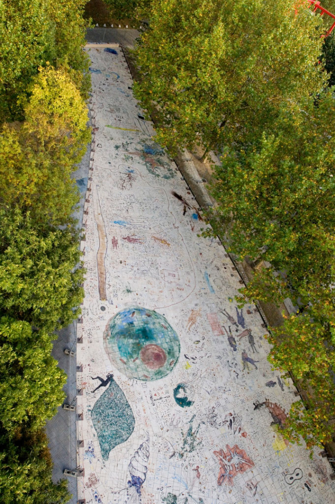 Colour photograph of an AIDS memorial path in Paris
