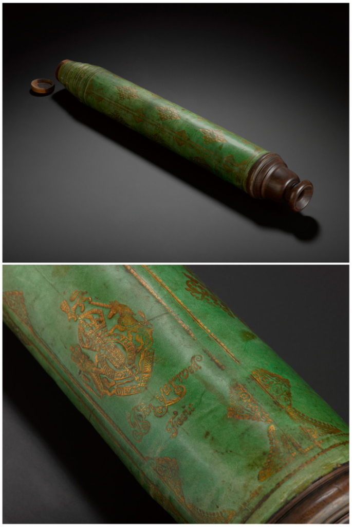 Colour photographs of a seventeeth century refracting telescope