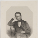 Portrait engraving of a seated Lyon Playfair