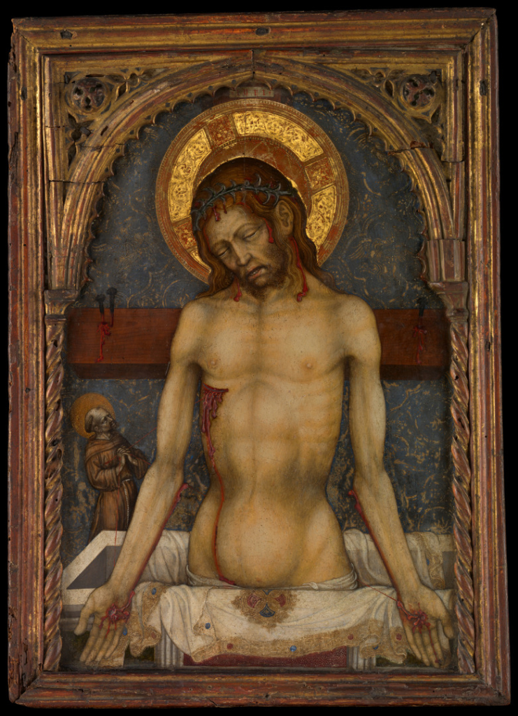 Painting of Jesus Christ The Man of Sorrows tempera and gold on wood
