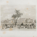 Illustrated scene of Calcutta in the early nineteenth century