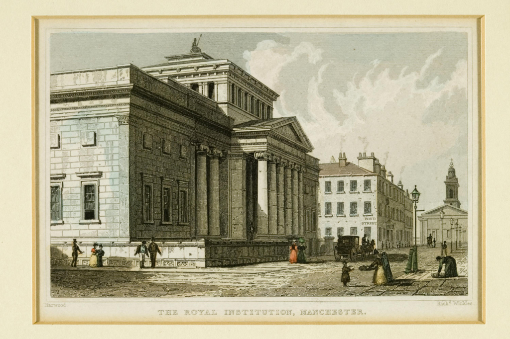 Print illustration of the Royal Institution buidling in Manchester
