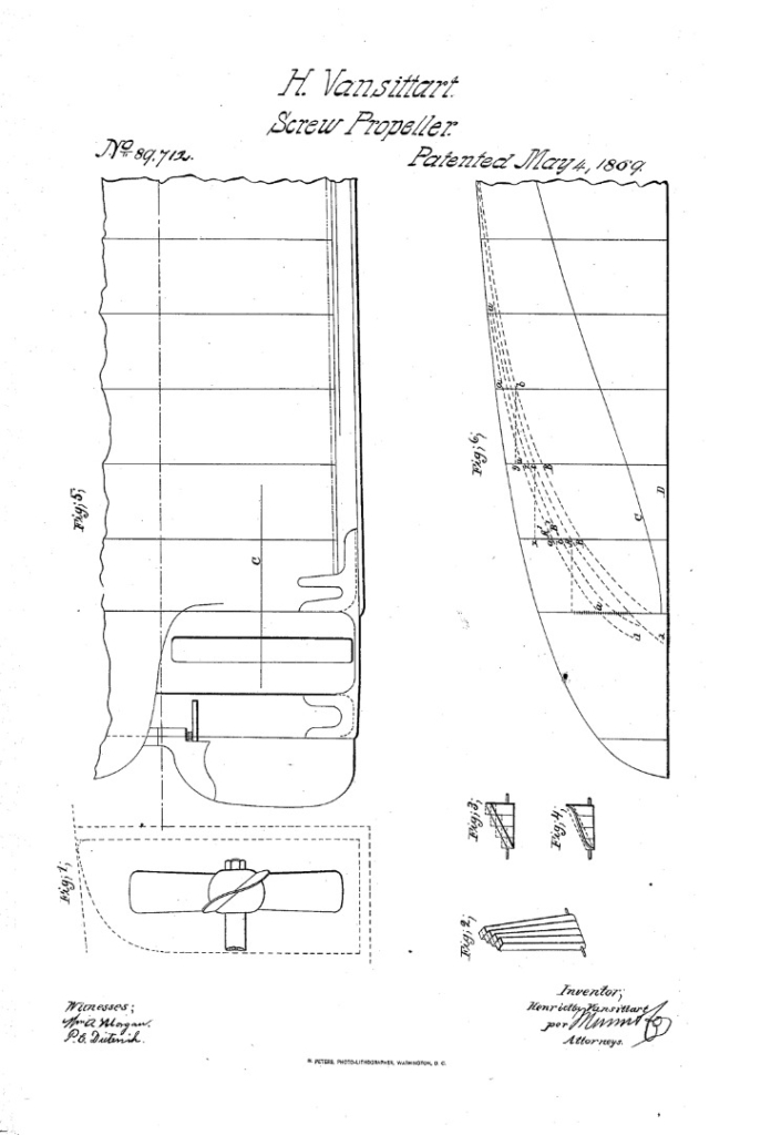 Patent illustration of a screw propeller