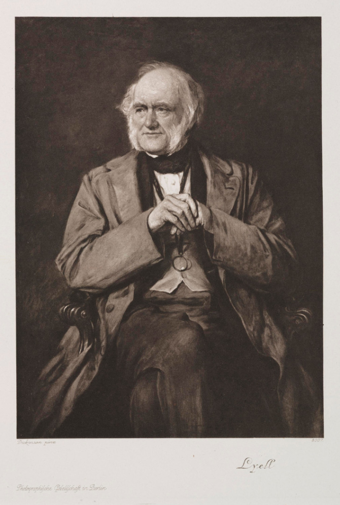 Charcoal portrait of a seated Charles Lyell