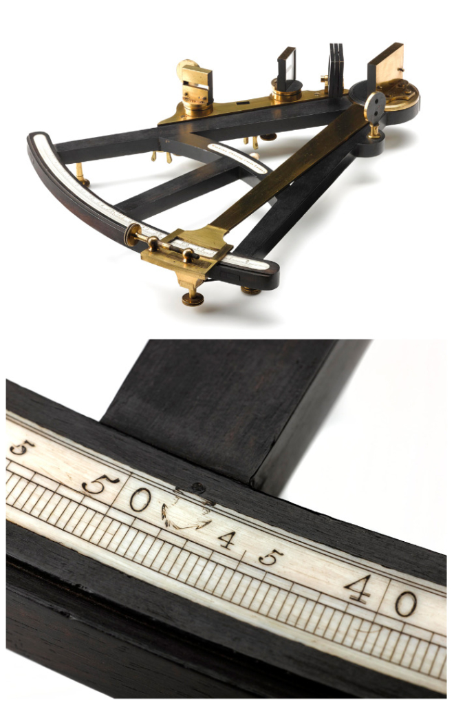Colour photographs of an eighteenth century octant made by the Watkins family