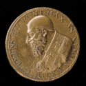Colour photograph of die struck gold medal of Pope Clement Seventh from 1534