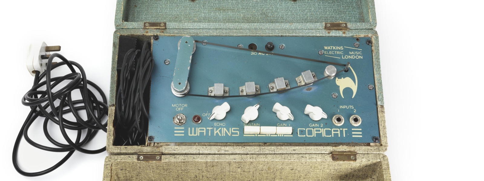 Colour photograph of a Watkins Electric Music Copicat Tape Delay machine circa 1961