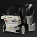 Colour photograph of a Lutz Pathfinder Pod automated vehicle