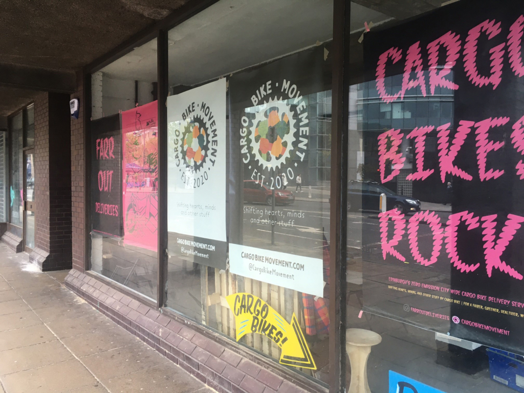 Colour photograph of the exterior of a cargo bikes store