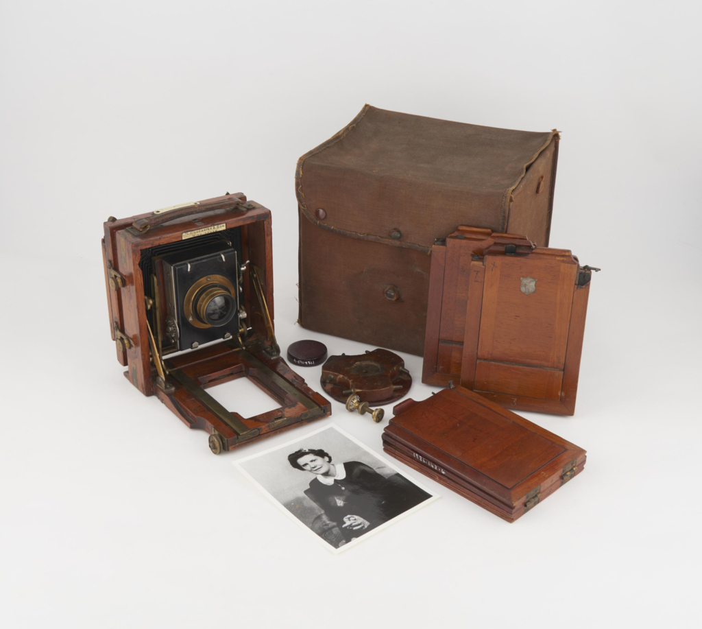Colour photograph of an Instantograph bellows camera circa 1920s