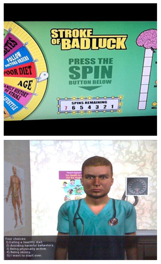 Colour photograph of audio visual displays in The Amazing You exhibition