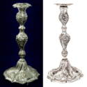 Two die struck silver candlesticks