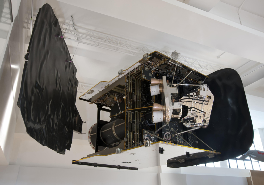 Colour photograph of the Eurostar three thousand on display in Information Age in London