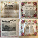 Colour photographs of four Railway centenary celebration napkins
