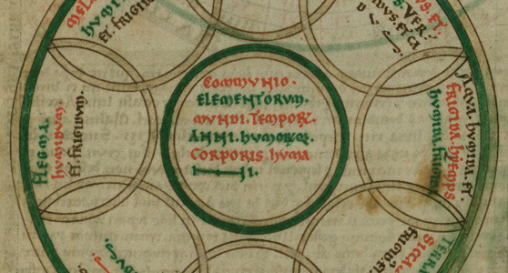 Ink illustration depicting the harmony of the year and seasons