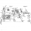 Pen and ink illustration for the patent of an iron lung
