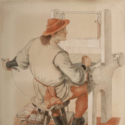 Pencil and chalk illustration of a Weaver from 1887
