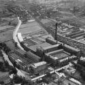 An aerial photograph of Saltaire Mill from 1937