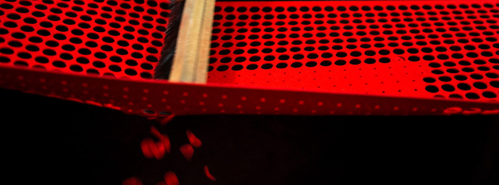 Photograph of piano felts being brushed out