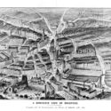 Map showing birds eye view of Bradford from 1899