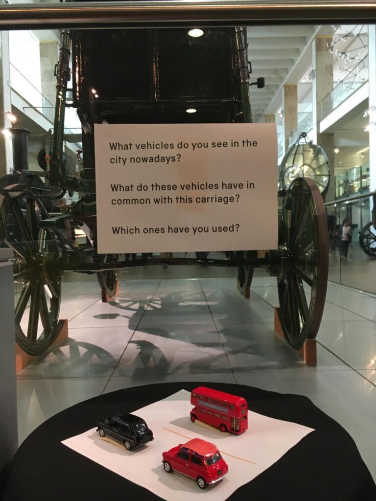 Colour photograph of a Familiar displays prototype associated with the Brougham Carriage