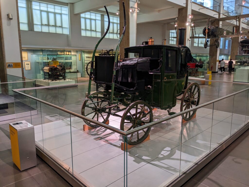 Colour photograph of a Brougham Carriage in the Science Museum London
