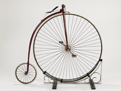 Colour photograph of a penny farthing bicycle from 1885