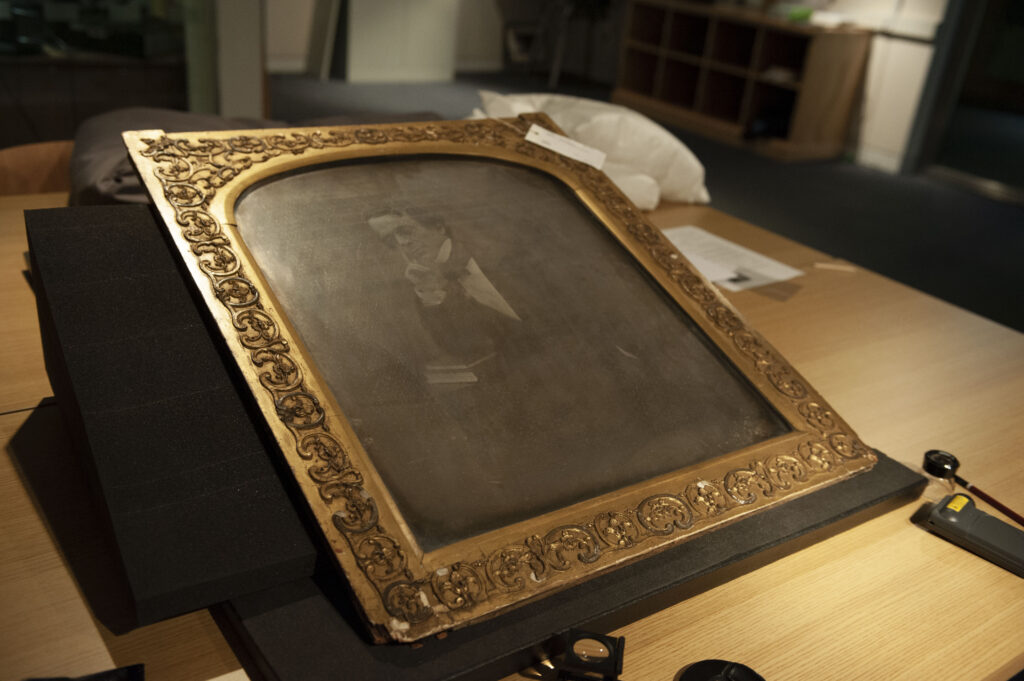 Photograph of a daguerreotype by J J E Mayall of George Shaw