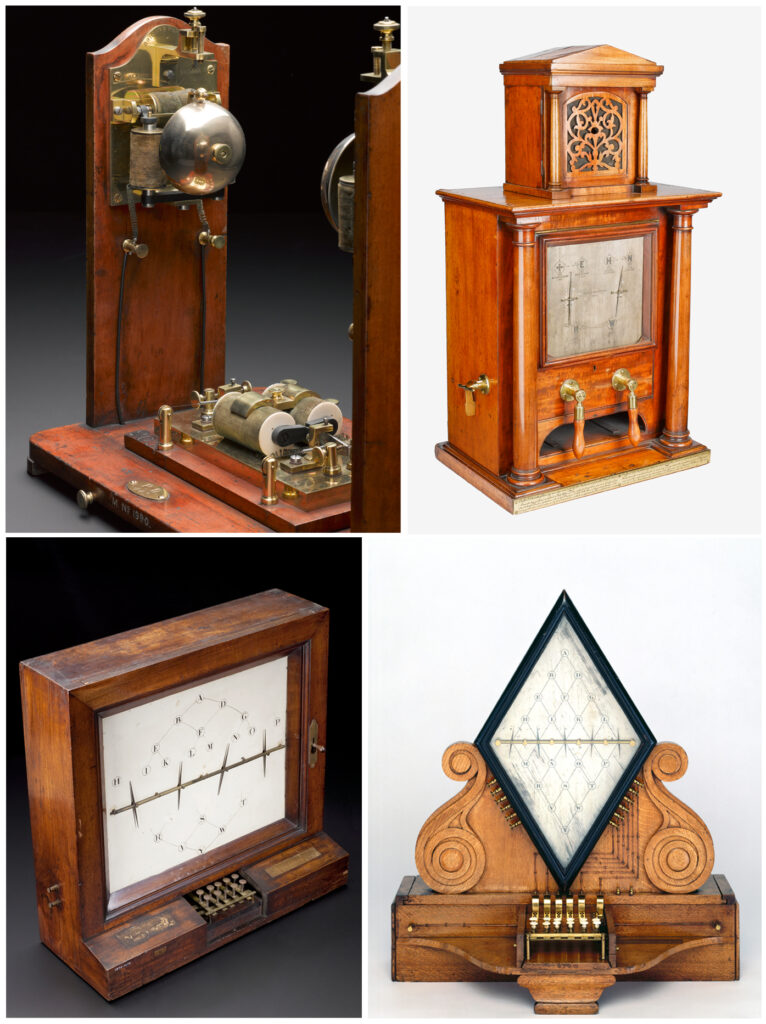 Photographs of various telegraphy devices held in the Science Museum Group collections