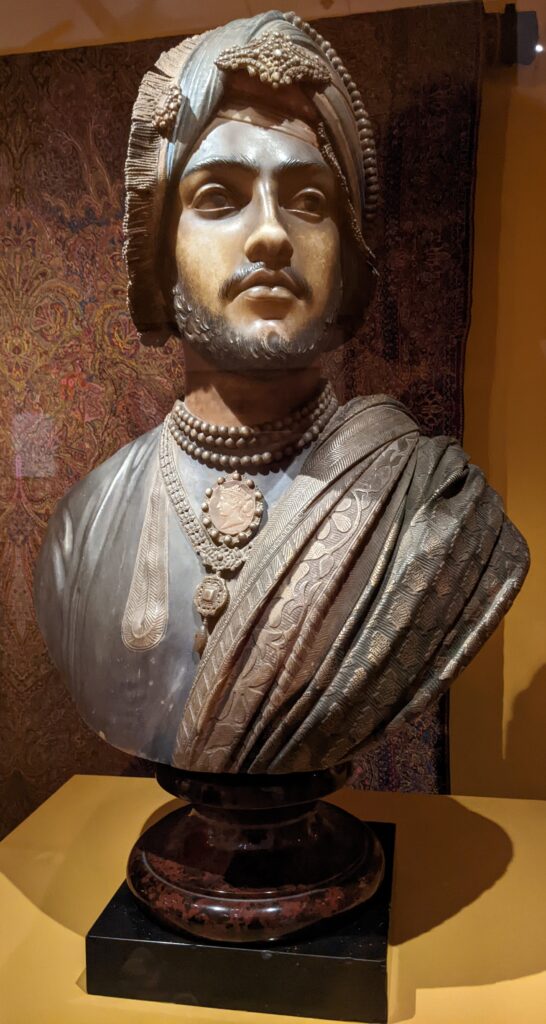 Colour photograph of a scultpured bust of Baron Carlo Marochetti Maharajah Duleep Singh